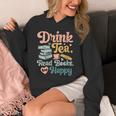 Women's Drink Tea Read Books Nerd Book Reader Book Reading Lover Unisex Hoodie