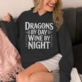 Women's Fantasy Books Reading Time Dragons By Day Wine By Night Unisex Hoodie