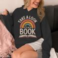 Women's Take A Look Its In A Book Retro Reading Bookworm Librarian Unisex Hoodie Women's Take A Look Its In A Book Retro Reading Bookworm Librarian Unisex Hoodie