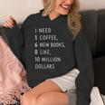 Women's I Need 1 Coffee 6 New Books 10 Million Dollars Quote Unisex Hoodie