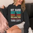Women's Retro Hit Hard Run Fast Turn Left Baseball Lover Unisex Hoodie Women's Retro Hit Hard Run Fast Turn Left Baseball Lover Unisex Hoodie