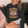 Women's My Social Battery Runs On Paperbacks Groovy Book Lover Unisex Hoodie