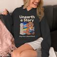 Women's Unearth A Story Reading Mammoth Prehistoric Book Librarian Unisex Hoodie