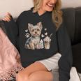 Yorkie Dog Moms Iced Coffee And Books Yorkshire Terrier Unisex Hoodie