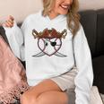 Baseball Heart Pirate Hat Crossed Swords Men Boys Kids Youth Premium Tri-Blend Unisex Hoodie
