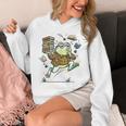 Book Lover Frog Quiet Please Cute Librarian Cartoon Unisex Hoodie