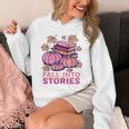 Bookcore Coquette Pinkoween Fall Into Stories Books Premium Tri-Blend Unisex Hoodie