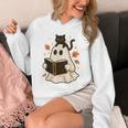 Books Ghost Reading Book Halloween Library Cat Fall Unisex Hoodie