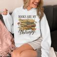 Books Are My Therapy Vintage Book Lover Daisy Art Unisex Hoodie