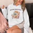 BOOKTROVERT Cute Cat With Tea Cozy Sweater And Book Unisex Hoodie