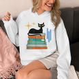 Cat And Books Retro Midcentury Mid Century Aesthetic Unisex Hoodie