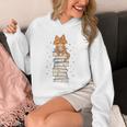 Cat Sits On Books Reading Reading Book Lover Unisex Hoodie Cat Sits On Books Reading Reading Book Lover Unisex Hoodie