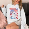 Childless Cat Ladies Vote Kamala Harris Cute Comic Book Cat Raglan Baseball Tee Unisex Hoodie