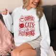 Coffee Cats And Books Lover Reading Unisex Hoodie