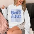 Coquette Book Lover Preppy Blue Stripes Bookworm Reading Unisex Hoodie