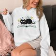 Cute Cat On Book Fun Flower Feline Pet Lover Premium Tri-Blend Unisex Hoodie
