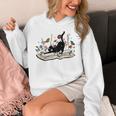 Cute Cat Flower Garden Book Kitty Reading Floral Unisex Hoodie Cute Cat Flower Garden Book Kitty Reading Floral Unisex Hoodie
