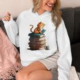 Cute Cat Lovers Book Lovers For Women And Men Unisex Hoodie
