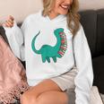Dinosaur Carrying Book Reading Bookworm Librarian Unisex Hoodie
