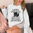 Easily Distracted By Cats And Books Cat Book Lover Unisex Hoodie
