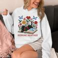 El Salvador Hispanic Heritage Month Book Cute Floral Cat Art Unisex Hoodie