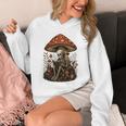 Floral Mushroom Skeleton Reading Books Gothic Humor Unisex Hoodie