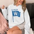 Fly The W Chicago Baseball Winning Flag Distressed Premium Tri-Blend Unisex Hoodie
