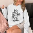 Frog Basketbal Men Women Grumpy Frog Playing Baseball Unisex Hoodie Frog Basketbal Men Women Grumpy Frog Playing Baseball Unisex Hoodie