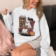 Ghost With Bookshelf Halloween Bookish Premium Tri-Blend Unisex Hoodie Ghost With Bookshelf Halloween Bookish Premium Tri-Blend Unisex Hoodie