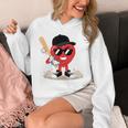 Heart Playing Baseball Valentine Baseball Unisex Hoodie