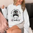 Just A Girl Who Loves Reading Hair Bun For Book Lover Unisex Hoodie