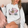 Kawaii Axolotl Pun Book Reader Unisex Hoodie