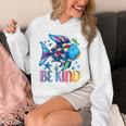 Kids Be Kind Rainbow Scale Fish Teacher Reading Book Toddler Unisex Hoodie