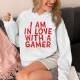 I Am In Love With A Gamer Cute Valentines Day Gamer Couple Raglan Baseball Tee Unisex Hoodie