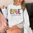 Love My Students Book Pencil Apple Back To School Unisex Hoodie