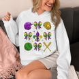 Mardi Gras Baseball Coquette Bow Fat Tuesday Parade Girls Unisex Hoodie