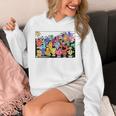 Mr Men Little Miss Retro Colourful Comic Book Scene Unisex Hoodie