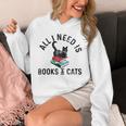 All Need Is Books & Cats Book Reader And Kittens Art Unisex Hoodie