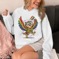 Owl With Pride Flag Book Lover Rainbow Library Unisex Hoodie