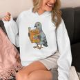 Pigeon Reading Book Bird Joke Humor Premium Tri-Blend Unisex Hoodie