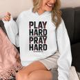 Play Hard Pray Hard Youth Boy Christian Baseball Jesus Unisex Hoodie