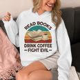 Read Book Drink Coffee Fight Evil Reading Teacher Unisex Hoodie
