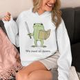 We Read At Dawn Bookish Frog Reading Unisex Hoodie