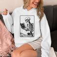 The Reader Tarot Card Skeleton Reading Book Books Unisex Hoodie