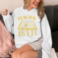 Reading Is Lit Book Reading Literary Pun Joke Premium Tri-Blend Unisex Hoodie