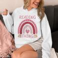 Reading Is My Thing Book Bookworm Teacher Rainbow Girl Unisex Hoodie