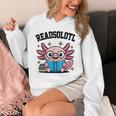 Readsolotl Pink Kawaii Axolotl Book Lover Reading Unisex Hoodie Readsolotl Pink Kawaii Axolotl Book Lover Reading Unisex Hoodie
