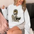 Skeleton Girl Drinking Coffee And Reading Book Unisex Hoodie