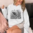 Skeleton Reading Book Floral Bookish Aesthetic Book Lover Unisex Hoodie