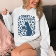 Sorry I'm Booked Cat Reading Book Boho Flowers Vintage Unisex Hoodie